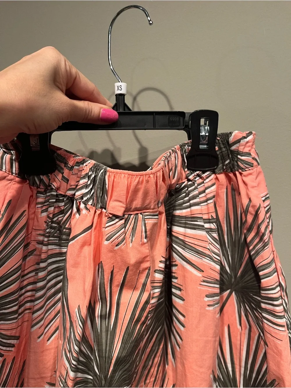 Coral Palm-Print A-Line Skirt - Women